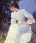 Edmund Charles Tarbell Woman in White, oil on canvas